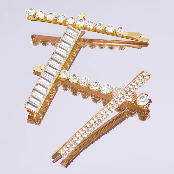 Rhinestone Bobby Pins 4pc Set