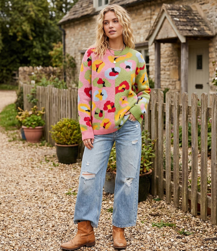 Retro Flower Sweater