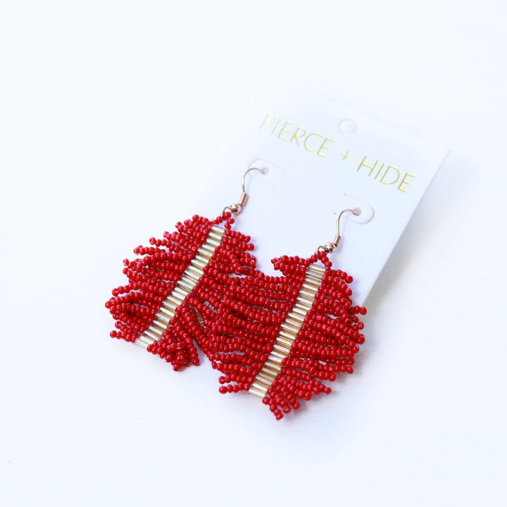 Beaded Palm Fringe Earring