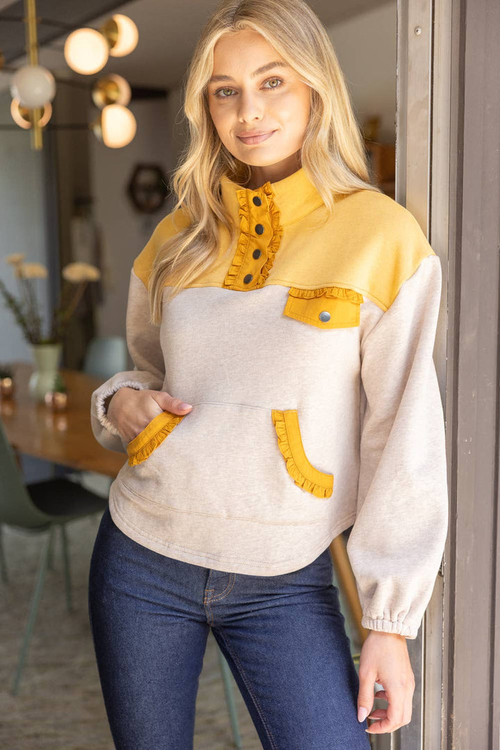Mustard Snap Sweatshirt