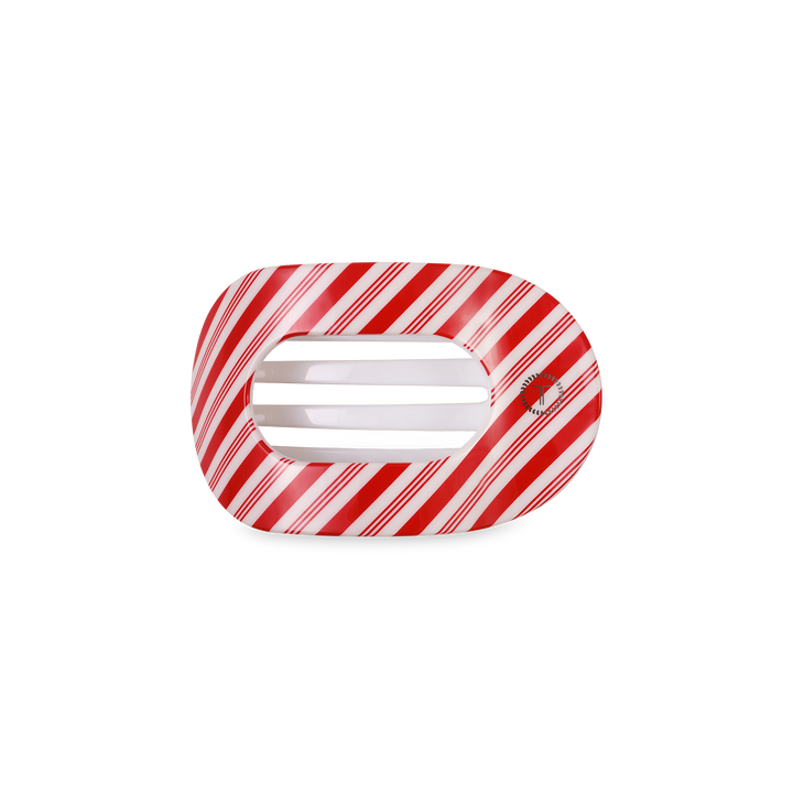 Flat Round Hair Clip | Small | Candy Cane Crush
