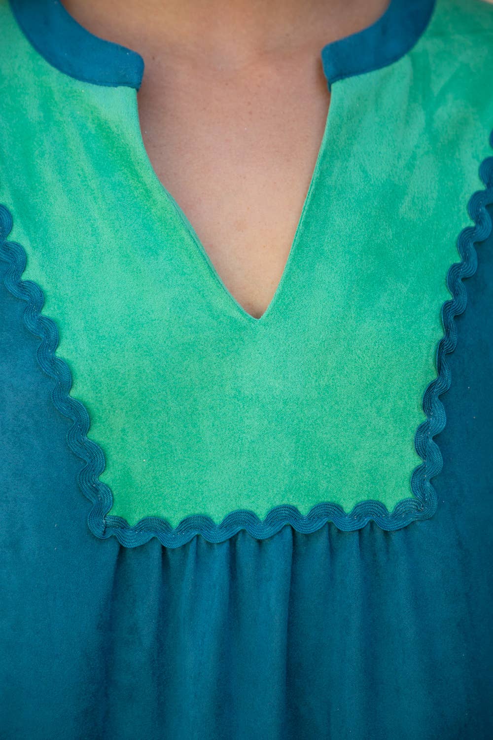 Wavy Color Block Dress