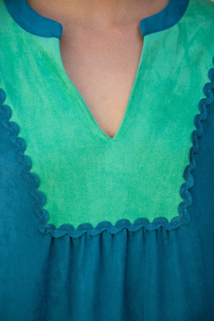 Wavy Color Block Dress