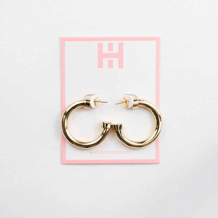 Hypoallergenic Shiny Gold Hoop Earrings | 3 Sizes