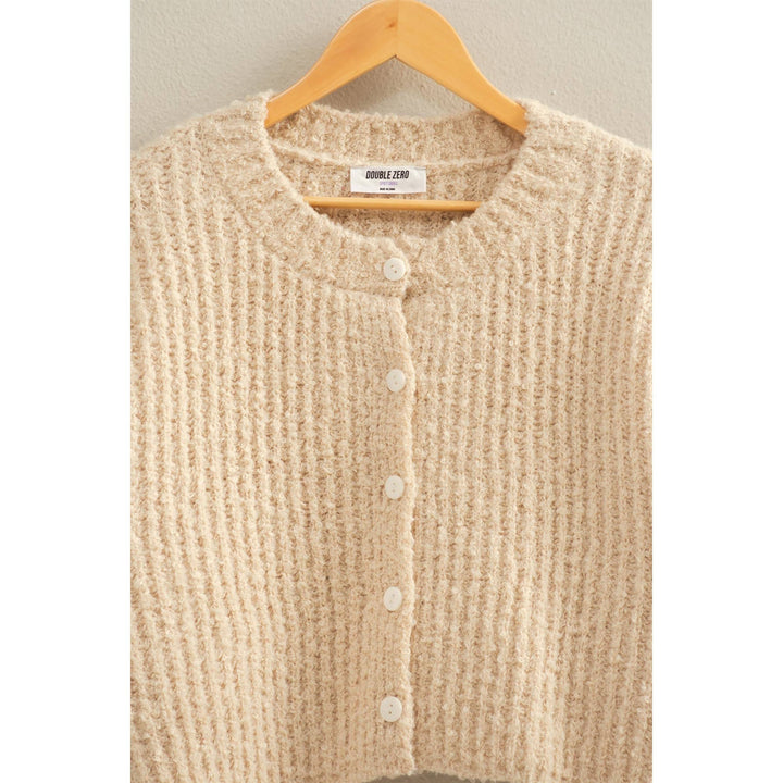Fluffy Knit Button-Up Cardigan