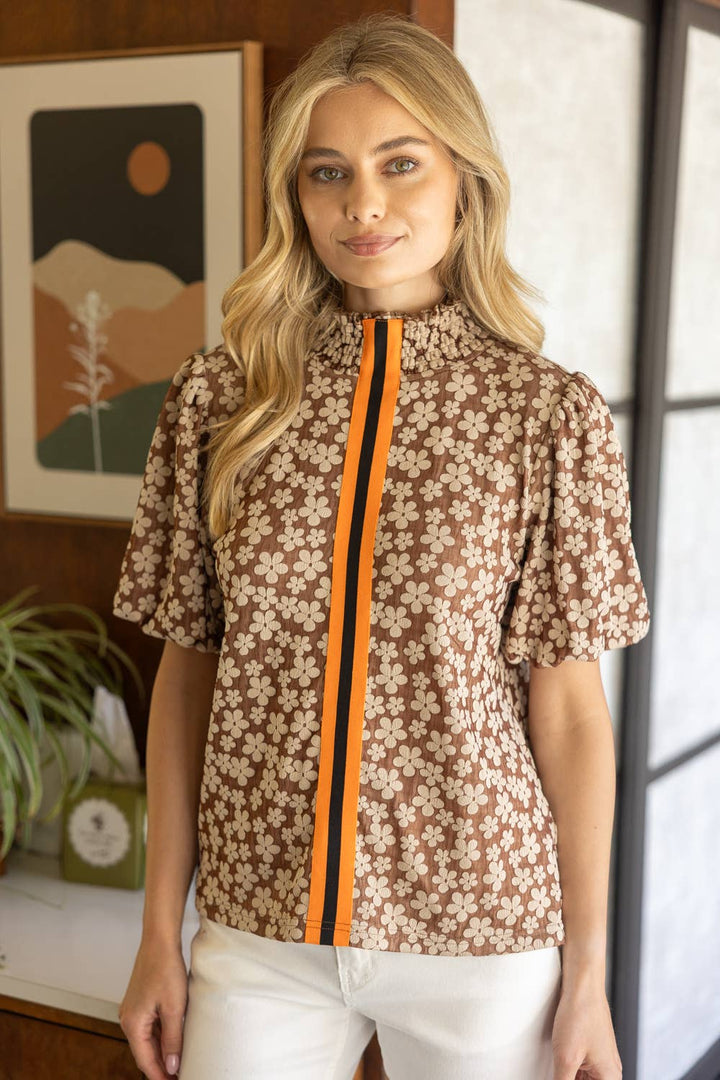 Floral Top w/ Stripe
