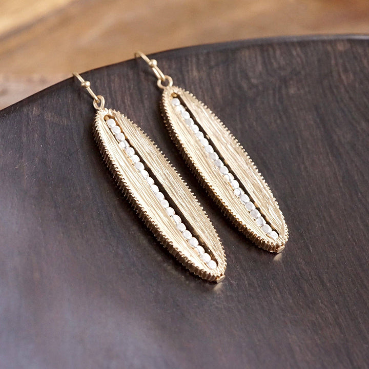 Elongated Oval Dangle Earrings