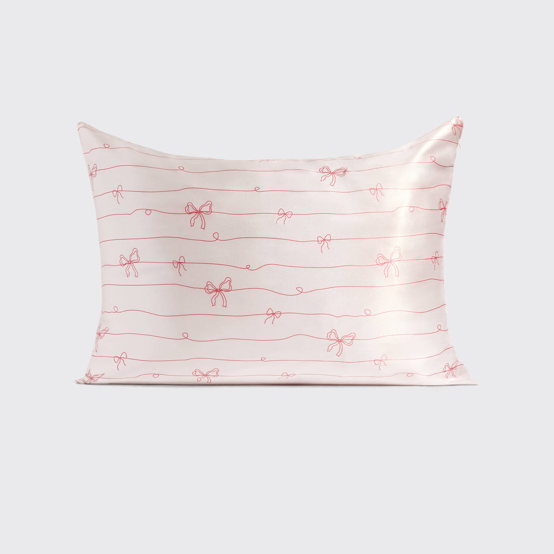 Satin Pillowcase Striped Bows Standard