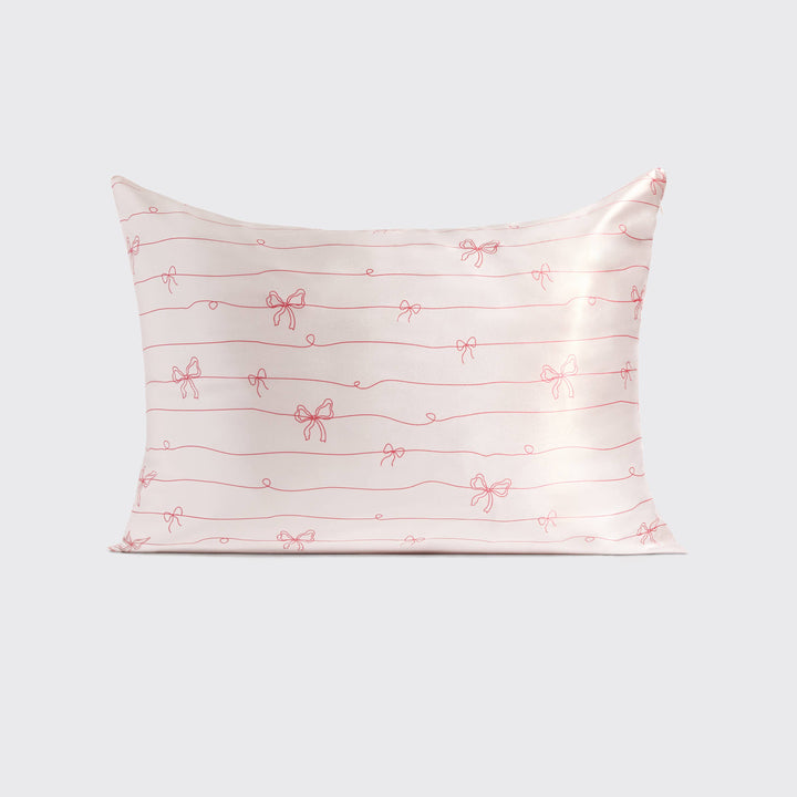 Satin Pillowcase Striped Bows Standard