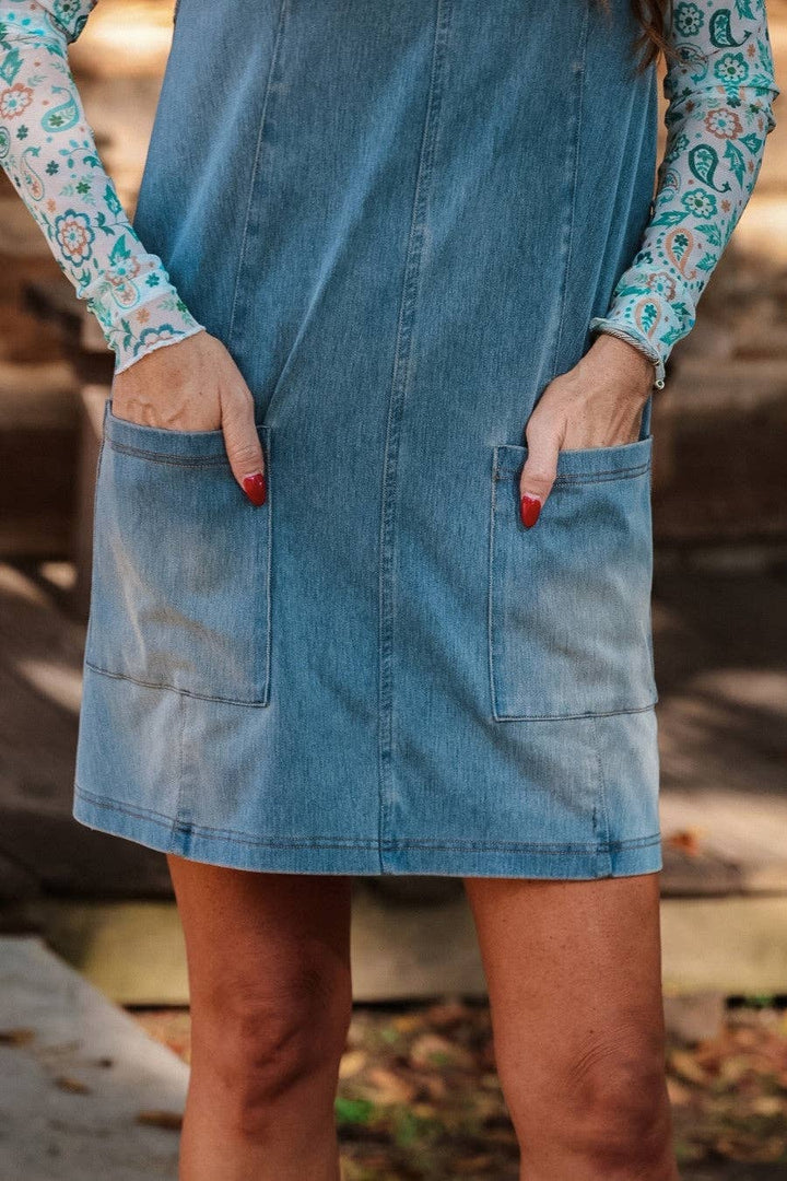 Meadow Refined Denim Jumper Dress