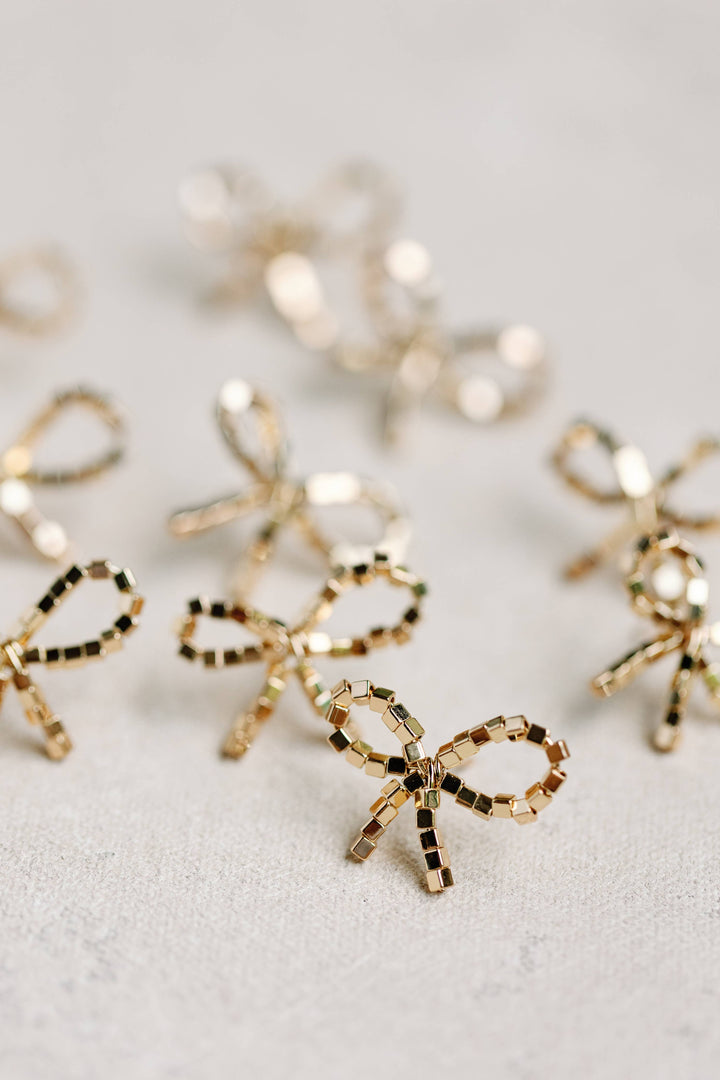 Mini Gold Bow Earrings