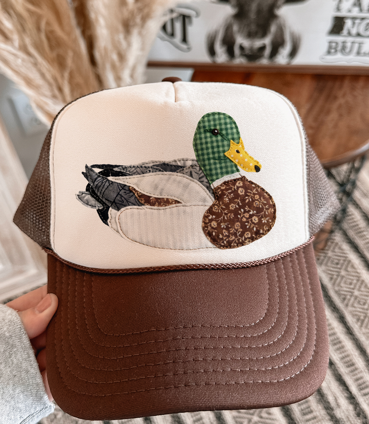 Faux Patchwork Duck Trucker Hat