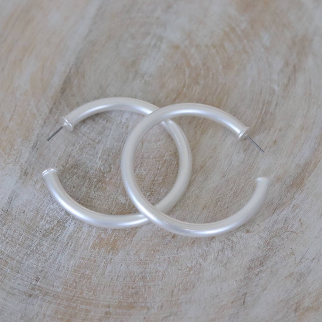 Large Silver Everyday Hoops
