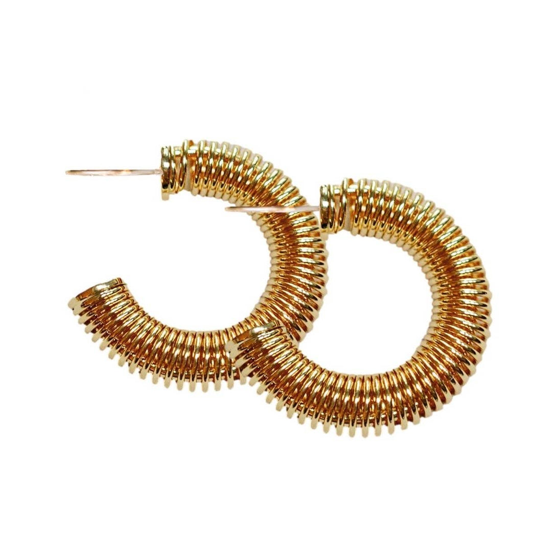 Gold Coil Hoop Earrings