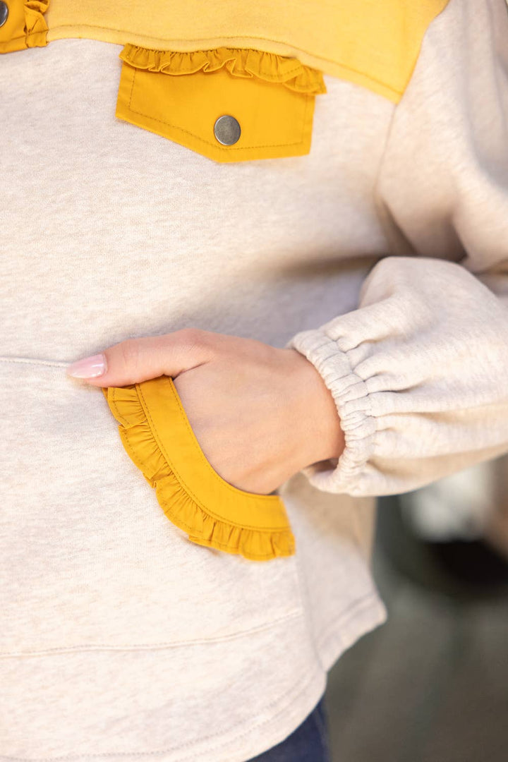 Mustard Snap Sweatshirt