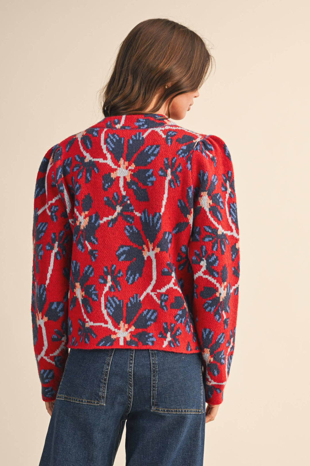 FLORAL MOCK NECK SWEATER