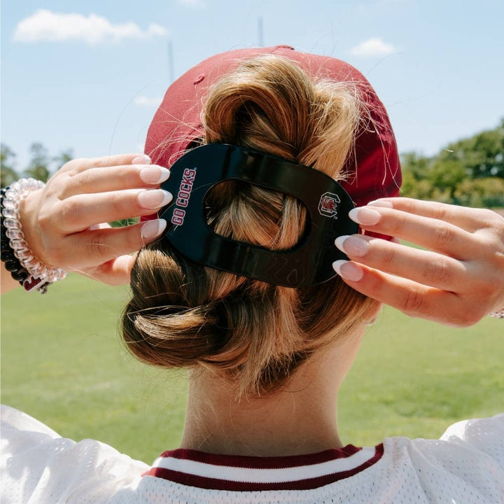 Flat Round Hair Clip | Large | Go Cocks!