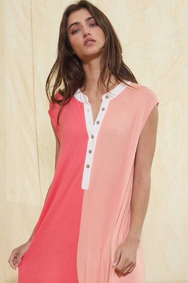 Color-Block Loose Fit Jumpsuit