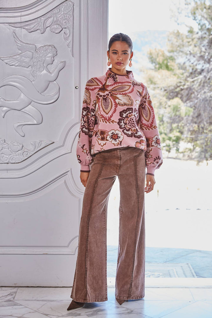 STRUCTURED WASHED WIDE LEG PANTS