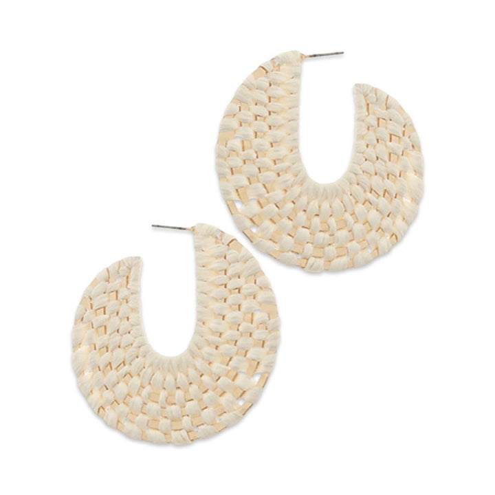 Raffia Wrapped Hoop Earrings