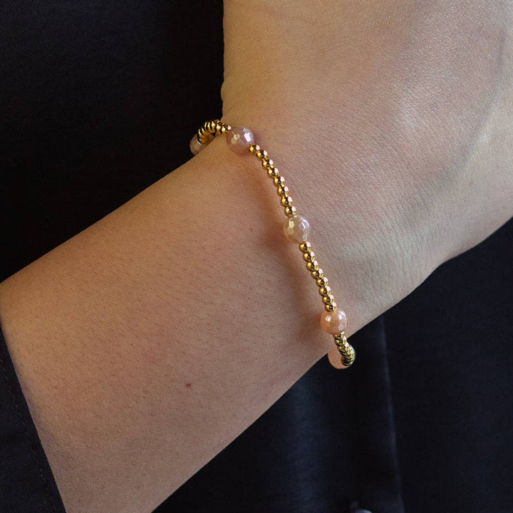 Sunstone Gold Beaded Bracelet