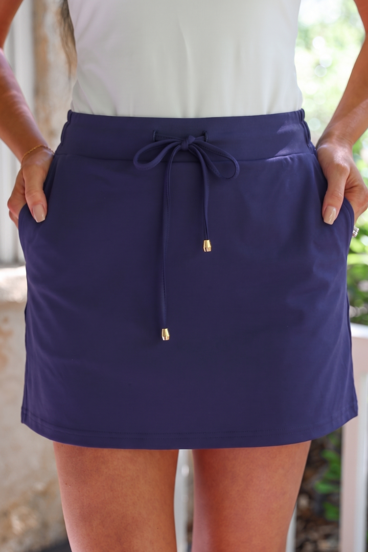 Solid Navy Skort