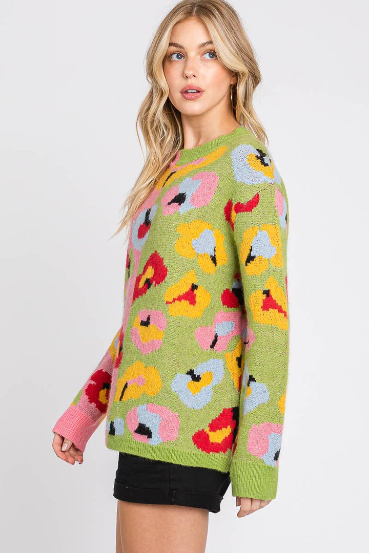 Retro Flower Sweater
