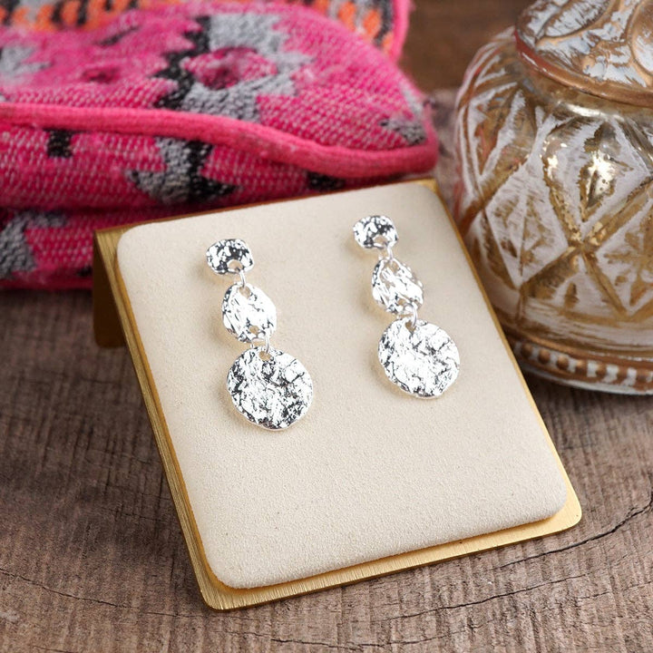 Soul Shine – Textured Triple Disc Earrings