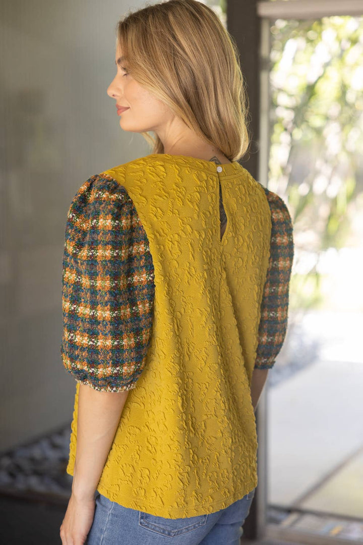 Tweed Sleeve Top