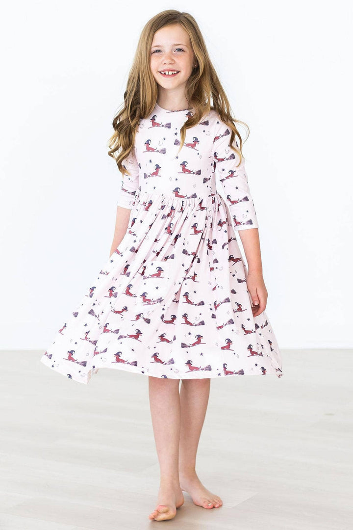 3/4 Sleeve Pocket Twirl Dress