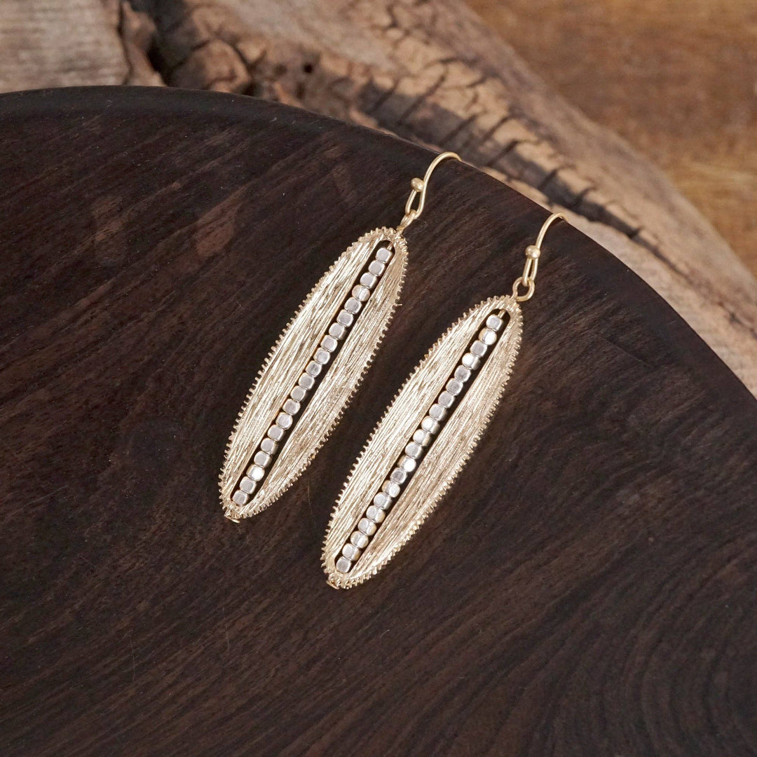 Elongated Oval Dangle Earrings