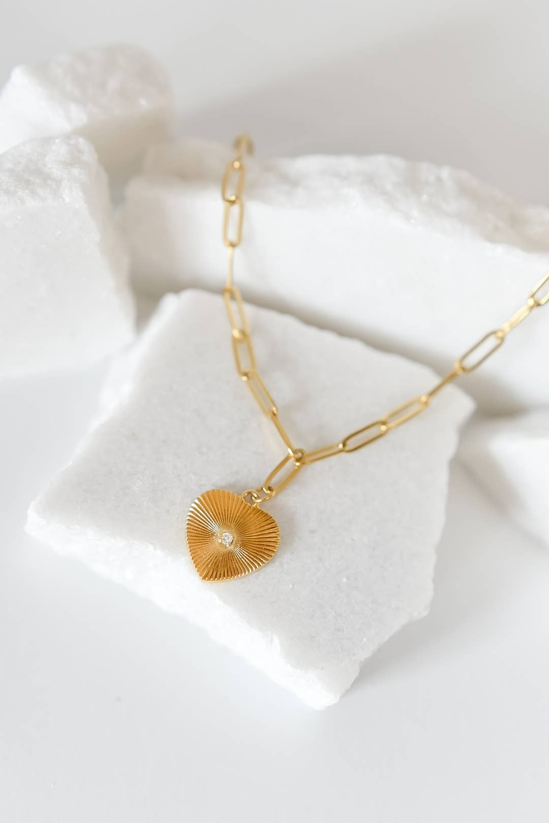 Paperclip Necklace w/ Heart Charm