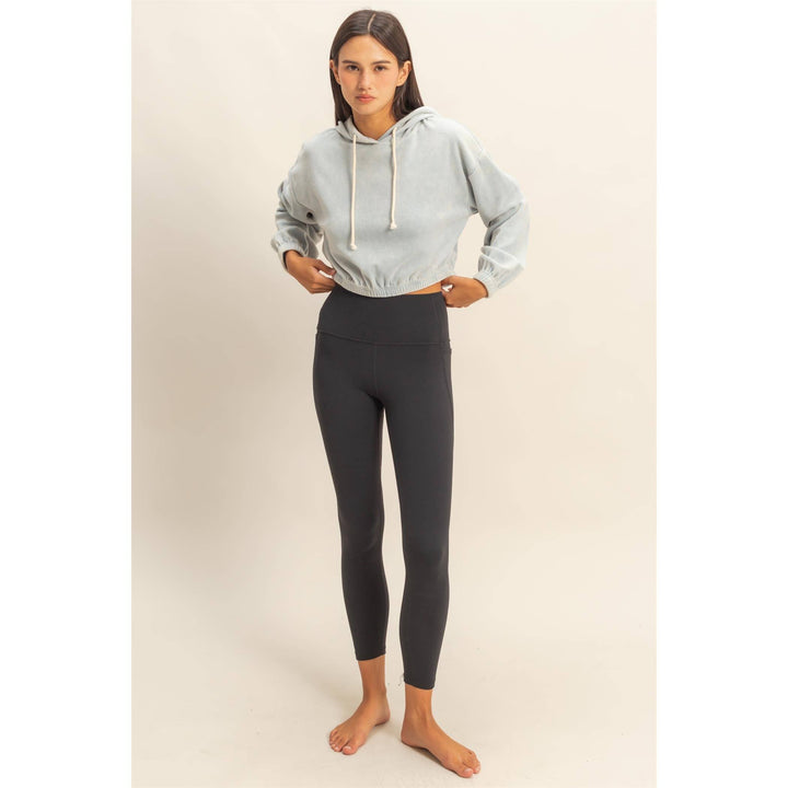 Cropped Velvet Hoodie