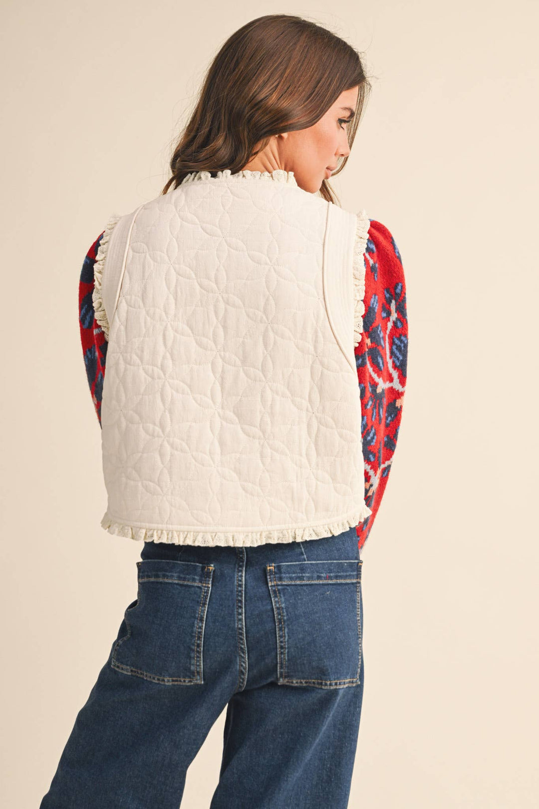 QUILTED BOW VEST