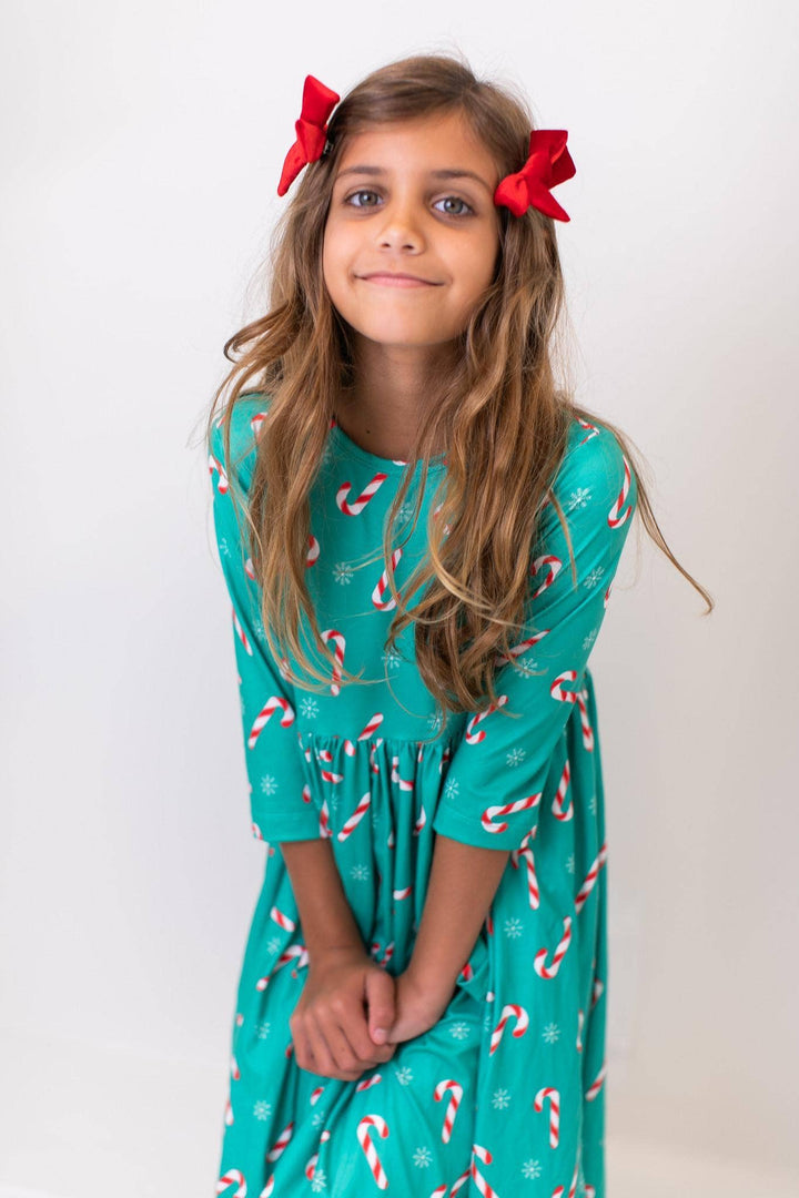 3/4 Sleeve Pocket Twirl Dress
