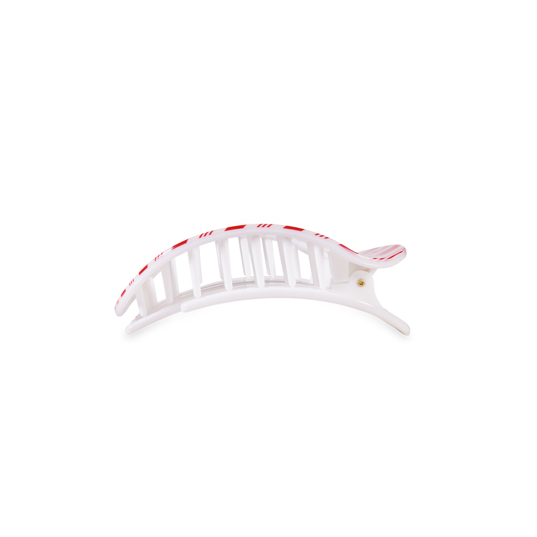 Flat Round Hair Clip | Small | Candy Cane Crush