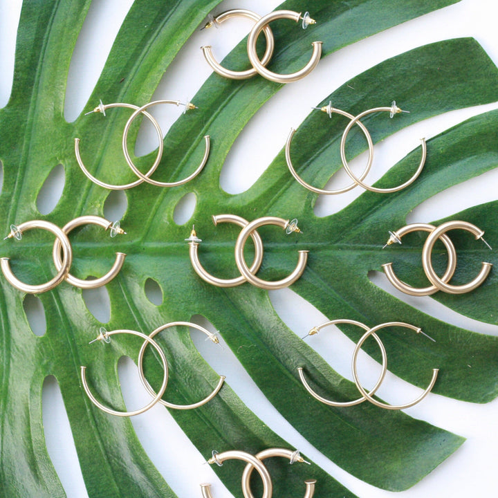 Medium Skinny Everyday Gold Hoops