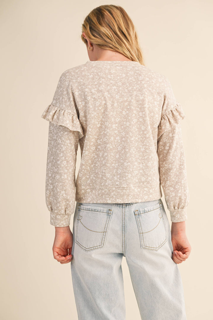 GIRLS RUFFLE SWEATSHIRT