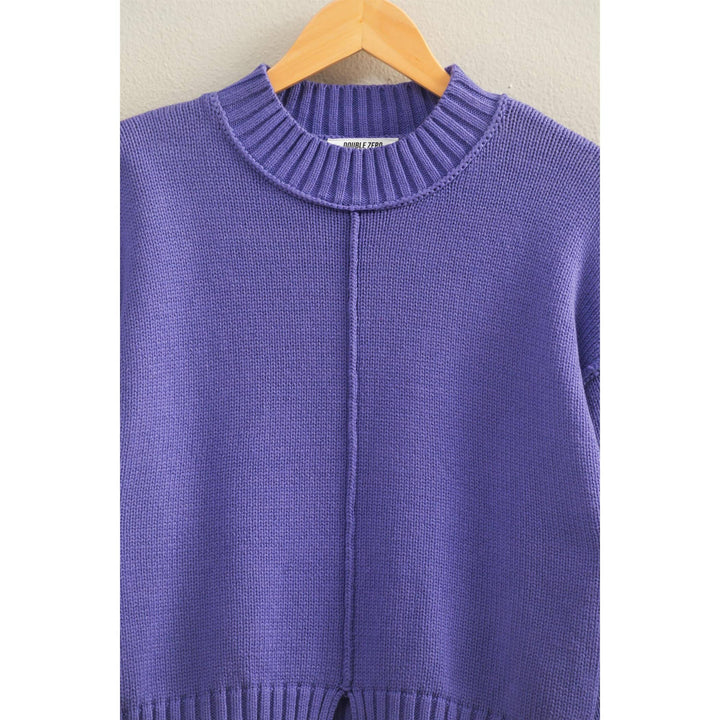 Purple Seam Front Sweater