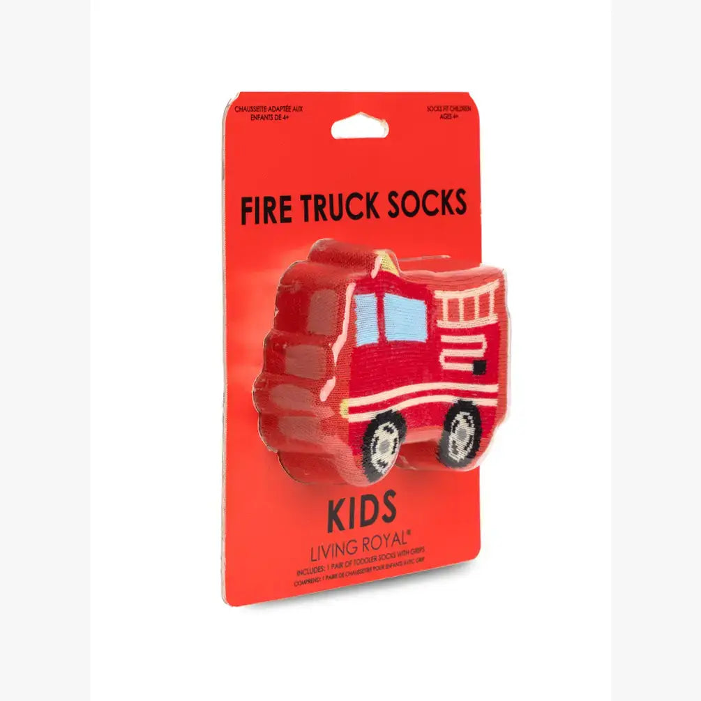 3D Packaged Fire Truck Socks