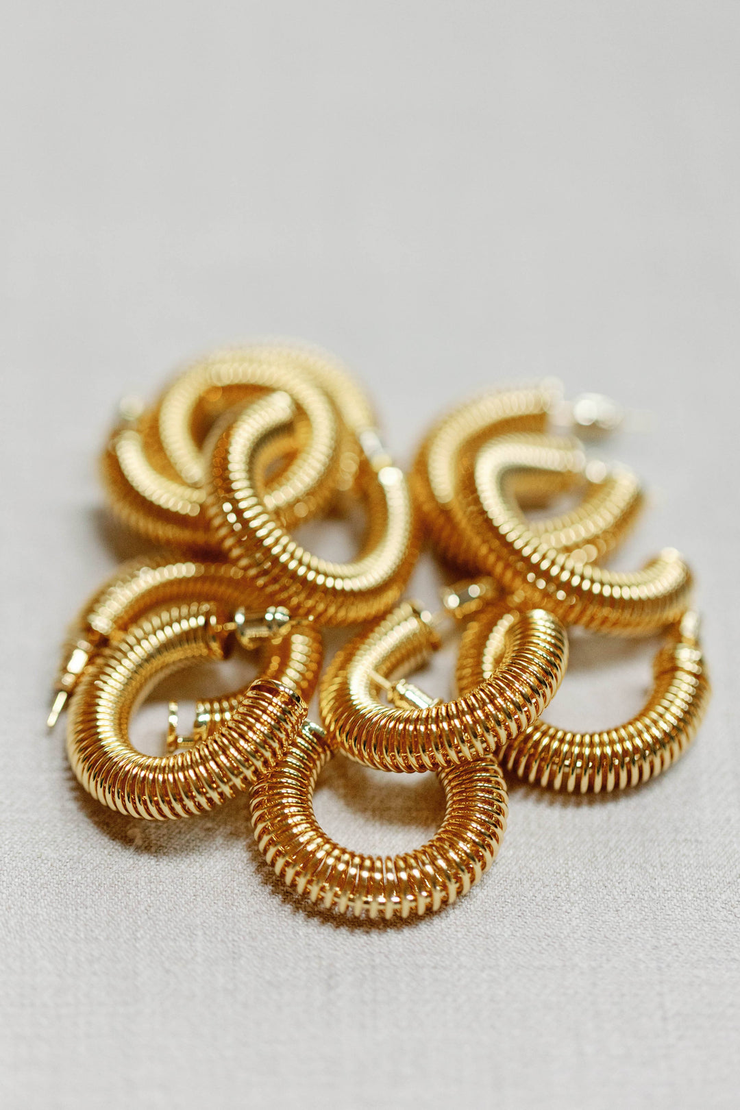 Gold Coil Hoop Earrings