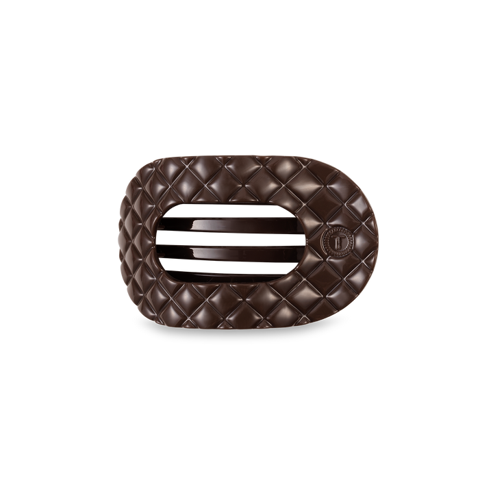 Flat Round Hair Clip | Small | Truly Taupe Quilted