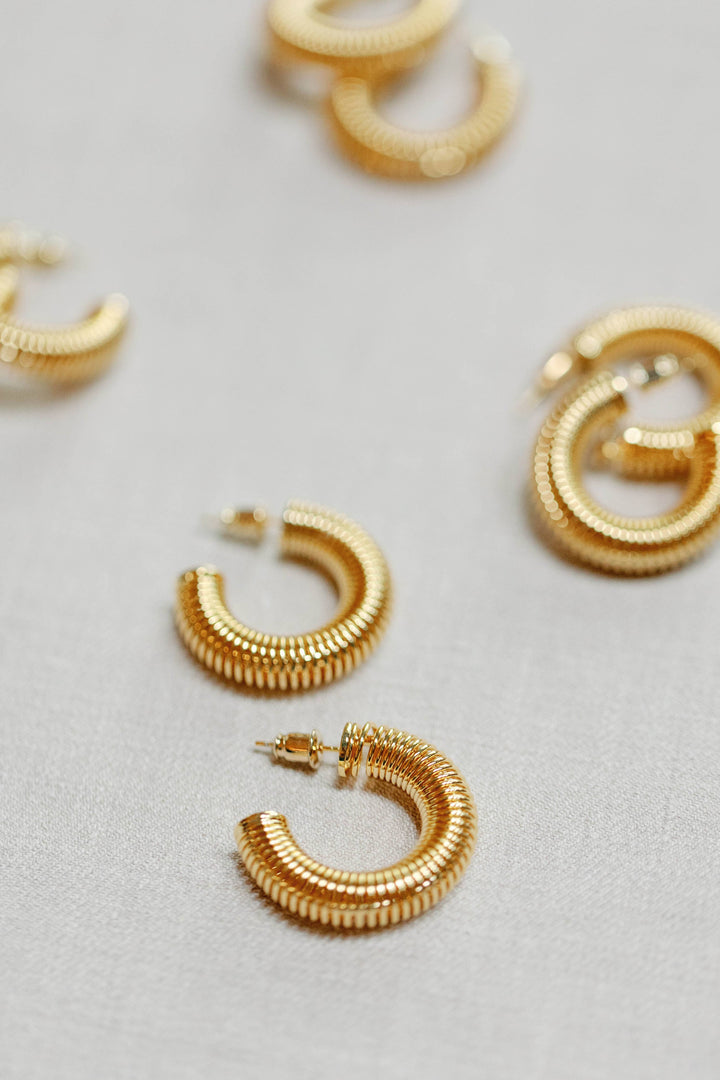 Gold Coil Hoop Earrings