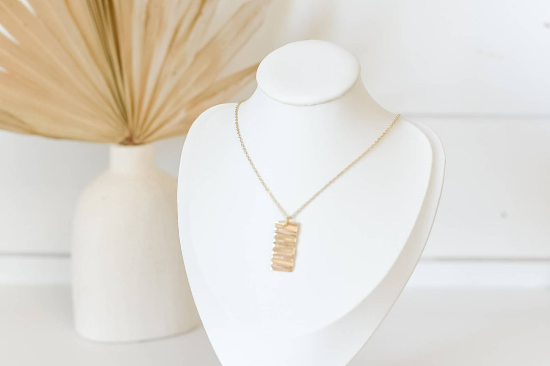 Wavy Bar Charm Necklace