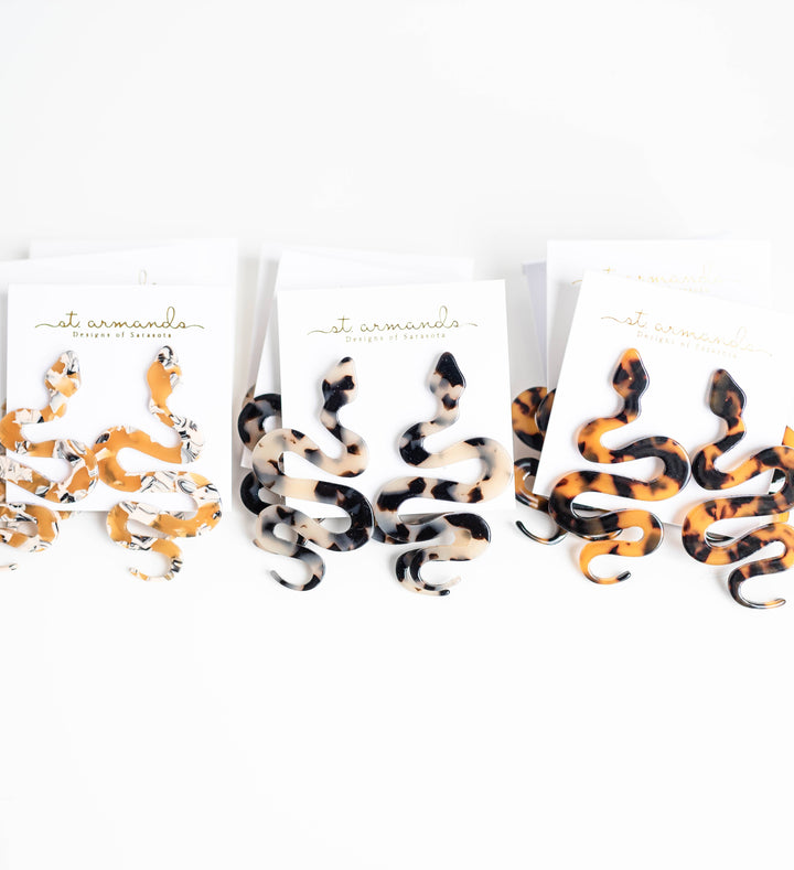 Tortoise Snake Earrings