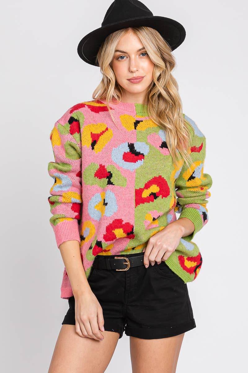 Retro Flower Sweater