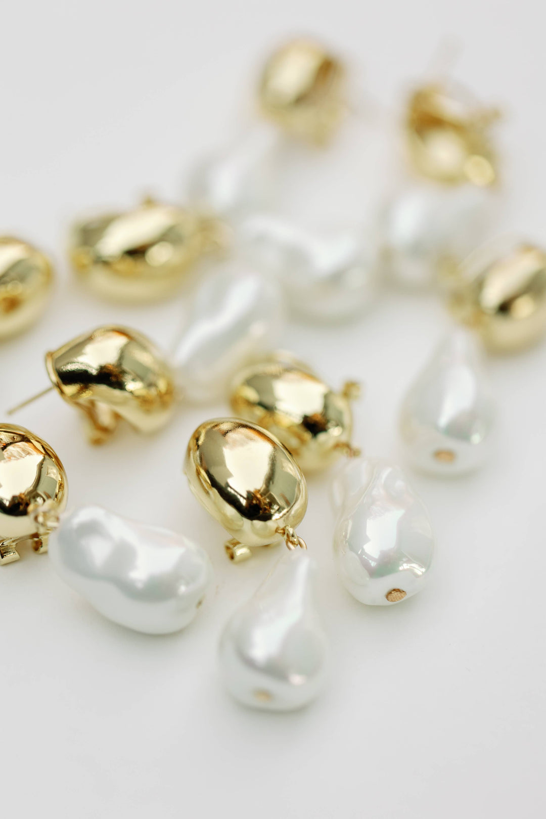 Gold and Pearl Drop Earrings