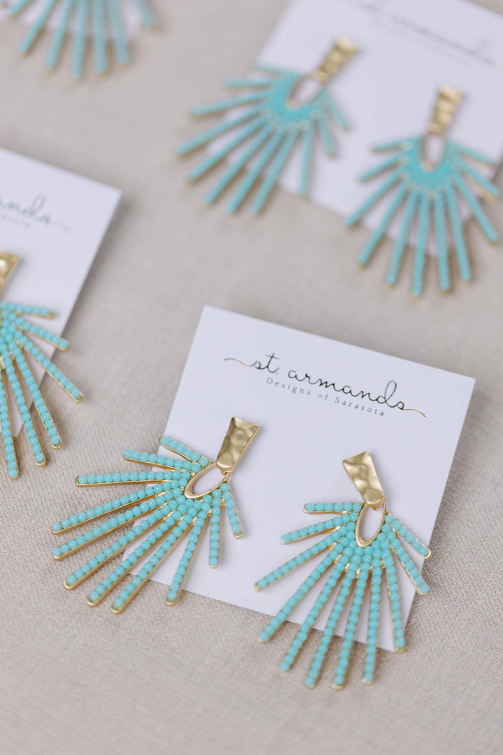 Turquoise Sunburst Earrings