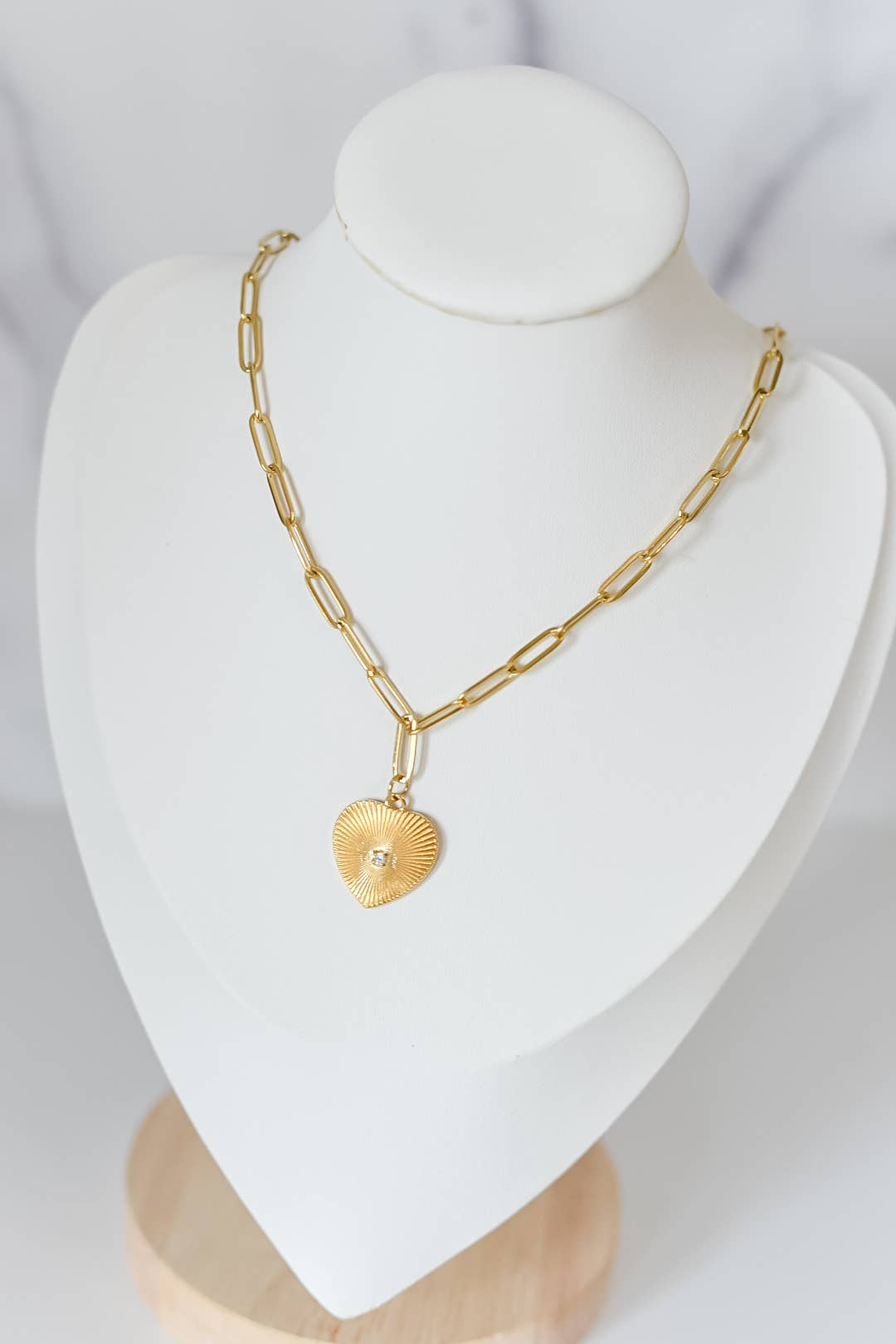 Paperclip Necklace w/ Heart Charm