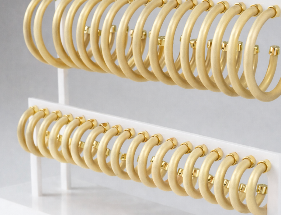 Lightweight Brushed Gold Hoop Earrings | 3 Sizes